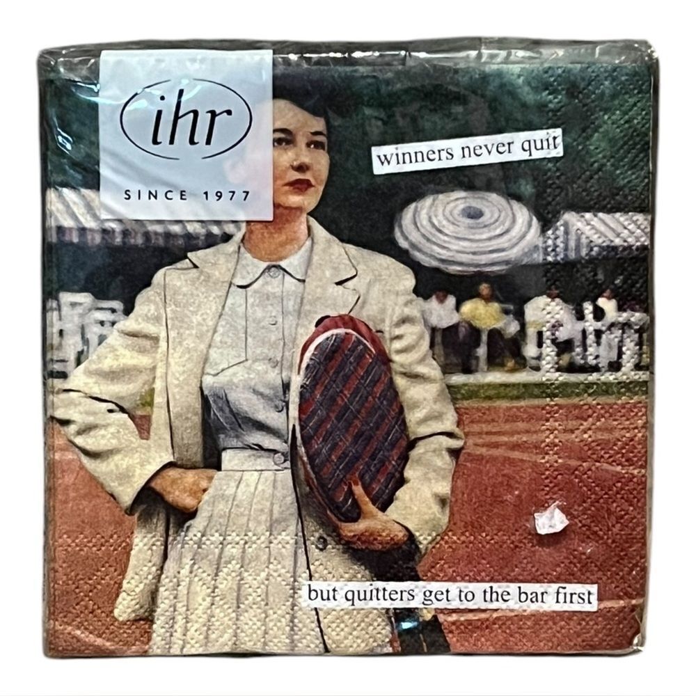 Winner Tennis Funny Cocktail Napkins by Anne Taintor Set of 20 New